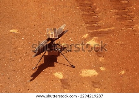 A helicopter for exploring Mars. Elements of this image furnished NASA.