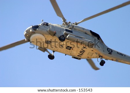 Helicopter flying low...