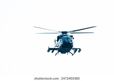 Helicopter is flying on isolated white background - Powered by Shutterstock