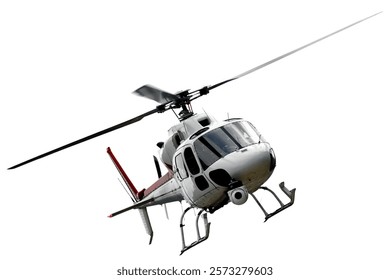 Helicóptero aislado sobre fondo blanco.