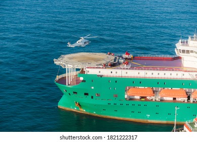 
Helicopter Landing On Oil Tanker