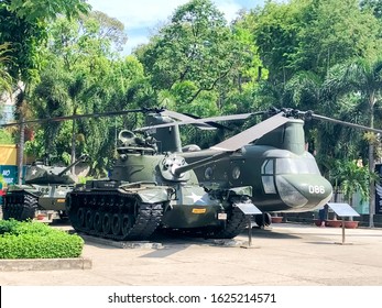 Helicopter at war remnants museum in Saigon, Vietnam