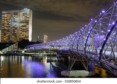 Helix Bridge In The Dark Night