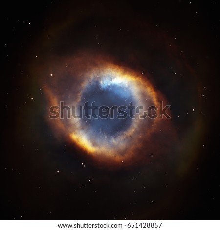 The Helix Nebula or NGC 7293. It is one of the nearest planetary nebulae to Earth, only 650 light years away. Located in the constellation Aquarius. Elements of this image furnished by NASA.