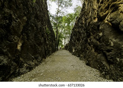 Hell Fire Pass, built by Allied POW's and conscripted Asian laborers during World War II