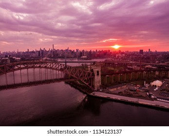 Hell Gate Bridge Overlooking New York City