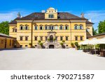 Hellbrunn Palace or Schloss Hellbrunn in Salzburg, Austria. Hellbrunn Palace is an early Baroque villa of palatial size in a southern 
district of the Salzburg city. 