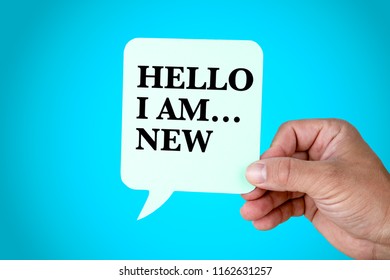 Hello I Am.New, Presentation, Self Introduction. Paper Speech Bubble