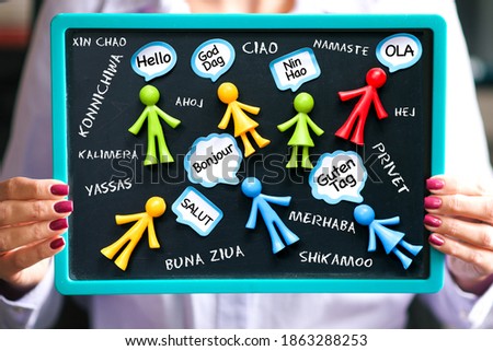 Hello in different languages of the world to start a training or learning course