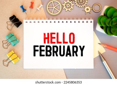 Hello February - handwriting on a napkin with a cup of coffee. - Powered by Shutterstock