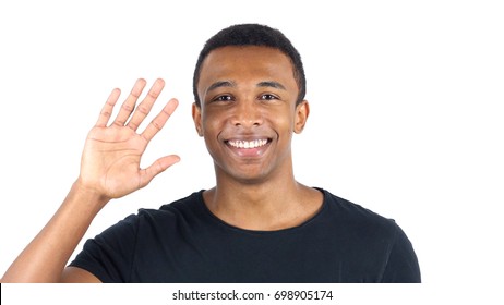 Hello Gesture By Black Man, Waving Hand