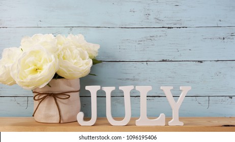 Hello July Alphabet Letter With Space Background