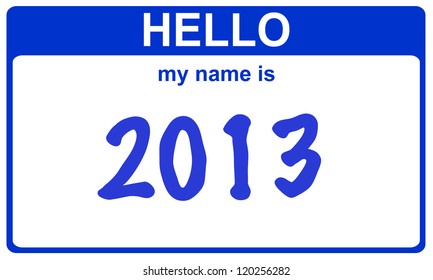 Hello My Name Is 2013 Blue Sticker