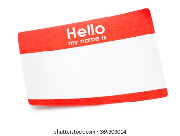 Hello my name is name tag sticker isolated on white background