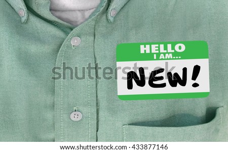 Hello I am New Words Sticker Name Tag Rookie