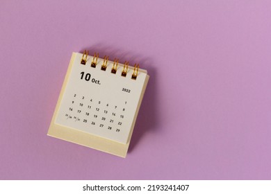 Hello, October.Desktop calendar for planning for October 2022