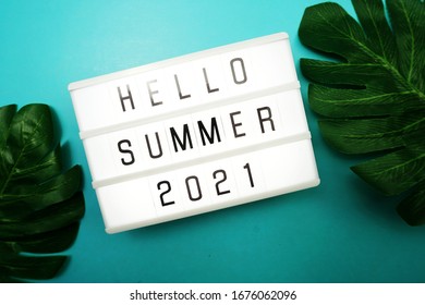 Hello Summer 2021 Word In Light Box