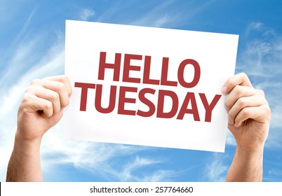 Hello Tuesday Card With Sky Background