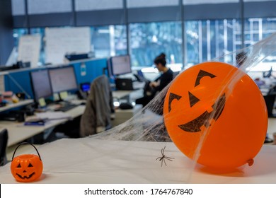 Helloween Decoration In An Open Office