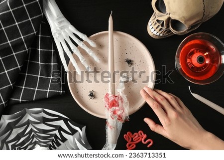 Helloween table setting, a Helloween holiday concept