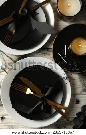 Helloween table setting, a Helloween holiday concept