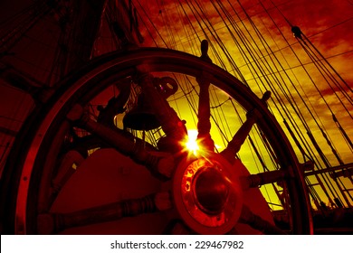 Helm Of A Sailing Ship 