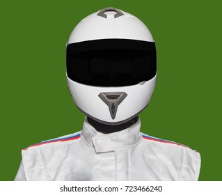 Helmet on the back of a separate machine on a green background.