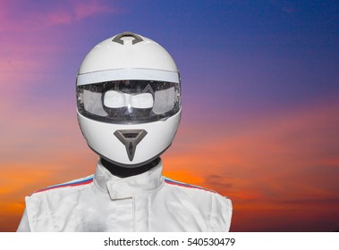 Helmet on the backdrop of a separate machine.