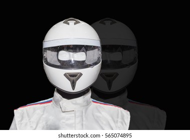 Helmet on the backdrop of a separate machine.