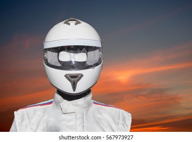 Helmet on the backdrop of a separate machine.
