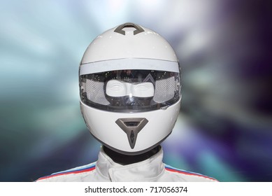 Helmet on the backdrop of a separate machine.