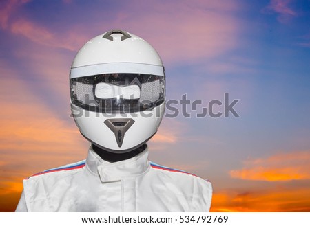 Helmet on the backdrop of a separate machine.