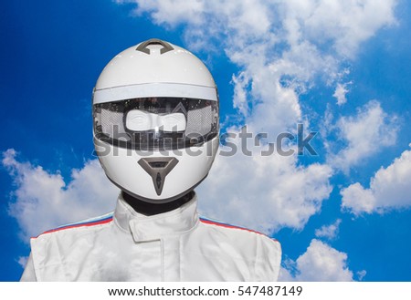Helmet on the backdrop of a separate machine.