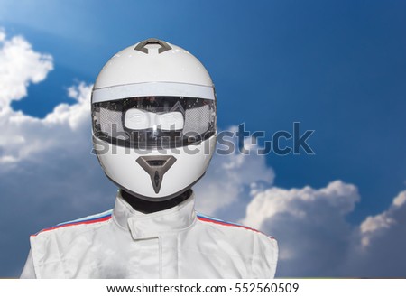 Helmet on the backdrop of a separate machine.
