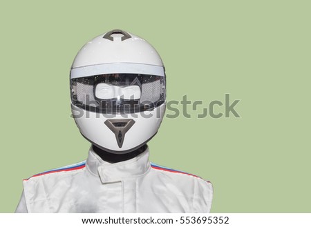 Helmet on the backdrop of a separate machine.