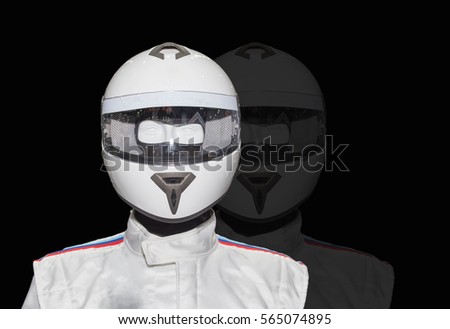Helmet on the backdrop of a separate machine.