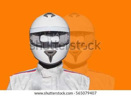 Helmet on the backdrop of a separate machine.