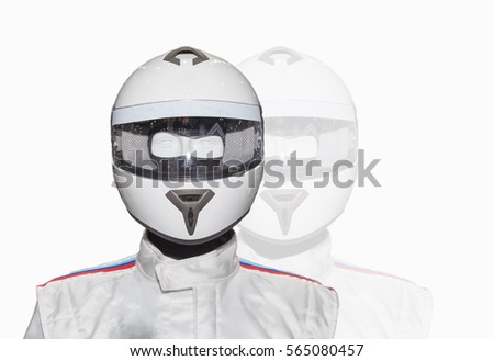 Helmet on the backdrop of a separate machine.