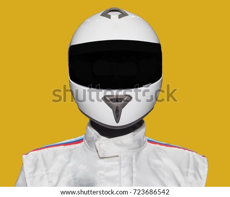 Helmet on the backdrop of a separate machine.