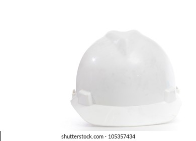 Helmet on white isolated for wear when working at site or workshop