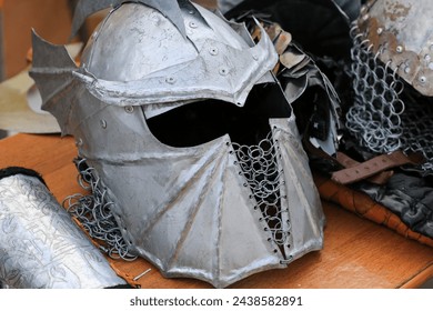 casco protector antique retro máscara para los caballeros guerreros