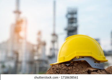 Helmet Worker At Refinery Construction Site