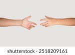 Help, helping, suport. Closeup two hands reaching to each other. Concept for salvation, rescue, friendship, guidance, help, helping. Man