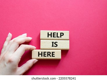 Help Here Symbol Wooden Blocks Words Stock Photo 2205578241 | Shutterstock