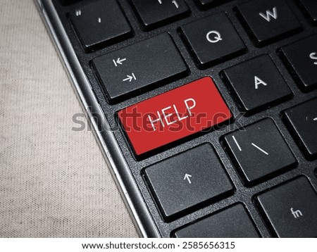 help key on the keyboard. help request concept.