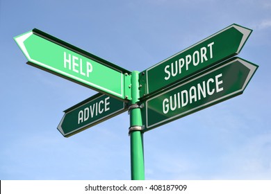 Help, Support, Advice, Guidance Signpost