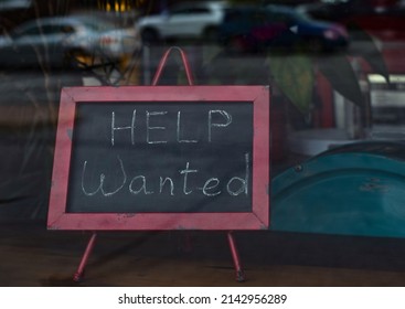 Help Wanted Sign In A Restaurant