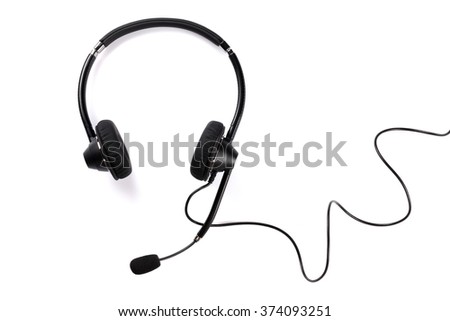 Helpdesk headset. Isolated on white background