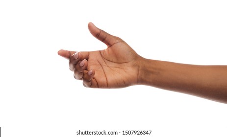 Helping hand. Black female extending arm to give or ask for support and care, panorama with copy space - Shutterstock ID 1507926347