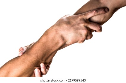 Helping Hand Concept, Support. Helping Hand Outstretched, Isolated Arm Salvation